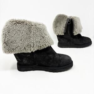 Ash Yorkie Sheep Skin Black Wedge Black Boot 39 (8.5)